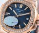 OE Factory 5713 Swiss Copy Patek Philippe Nautilus Rose Gold Blue Dial Diamond Bezel Watch (5)_th.jpg